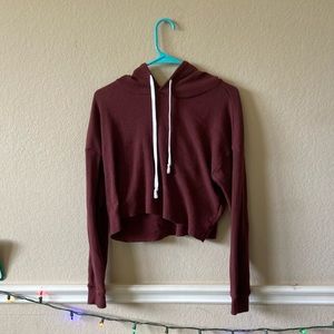 Maroon cropped hoodie
